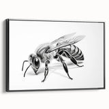 Framed canvas wall art featuring a detailed insect and arachnid design, showcasing vibrant bees in a black frame, perfect for nature lovers' decor.