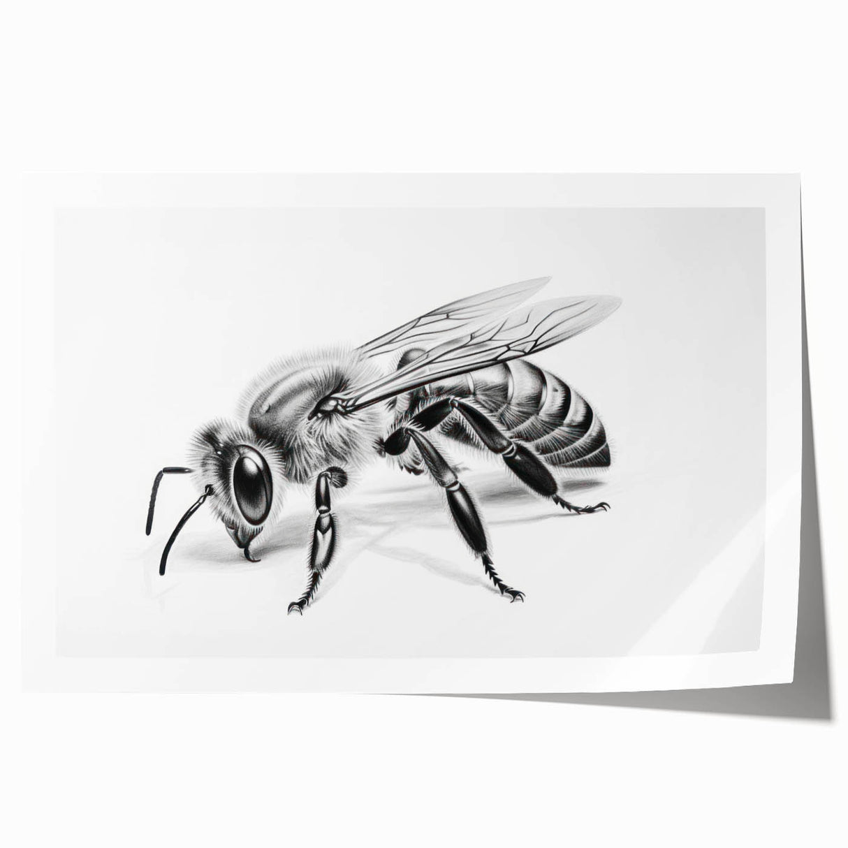 Colorful wall art print showcasing a detailed illustration of bees and arachnids, perfect for nature enthusiasts and home decor, rolled for easy framing.
