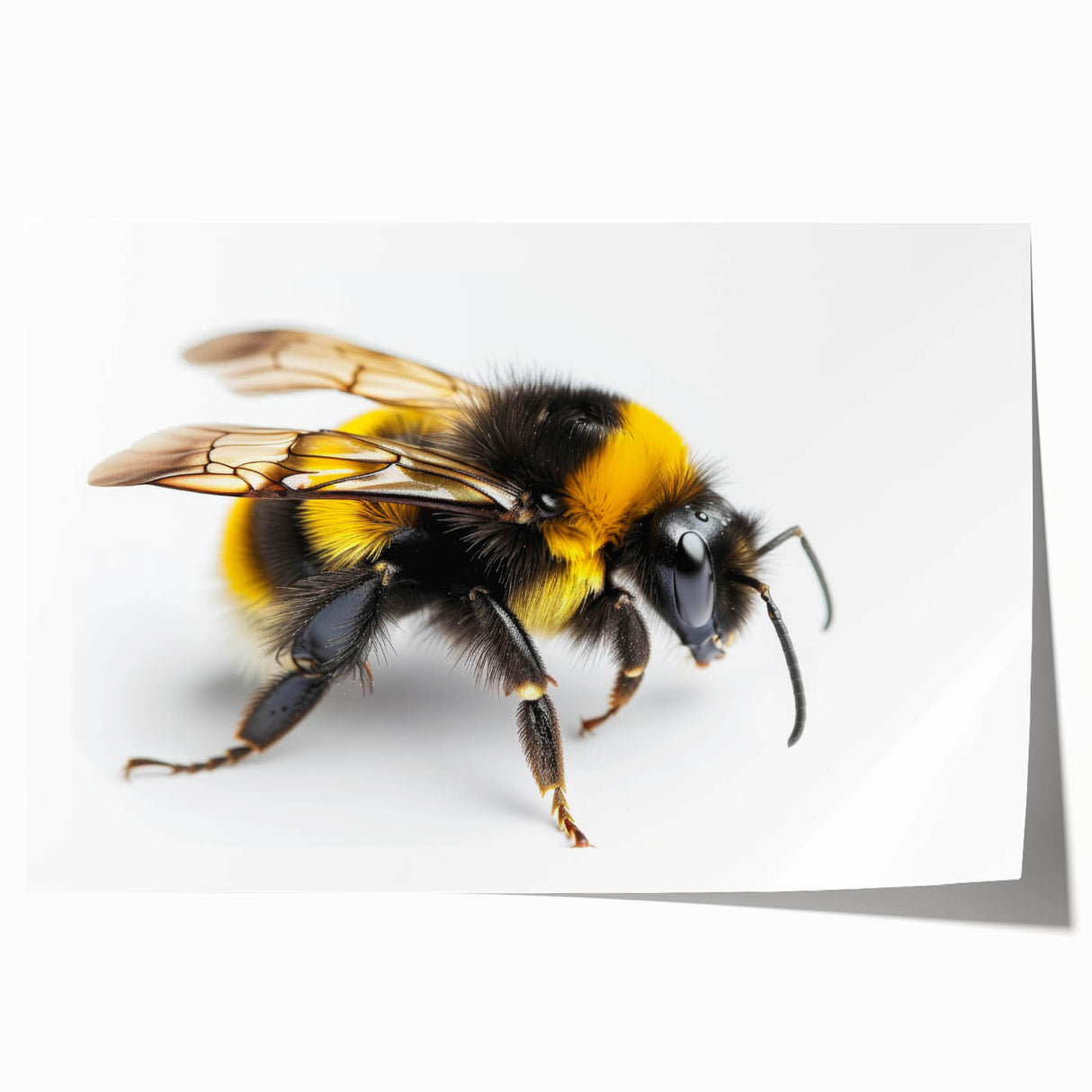 Detailed illustration of various insects and arachnids, including bees, displayed in a colorful wall art design on rolled print, perfect for nature enthusiasts and home decor.