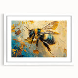 Framed wall art featuring intricate insect and arachnid bee designs on a white background, showcasing vibrant colors and detailed illustrations, perfect for nature enthusiasts.
