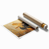 Vibrant rolled print showcasing a detailed bee and arachnid design, perfect for insect enthusiasts, elegantly packaged for wall display or gifting.