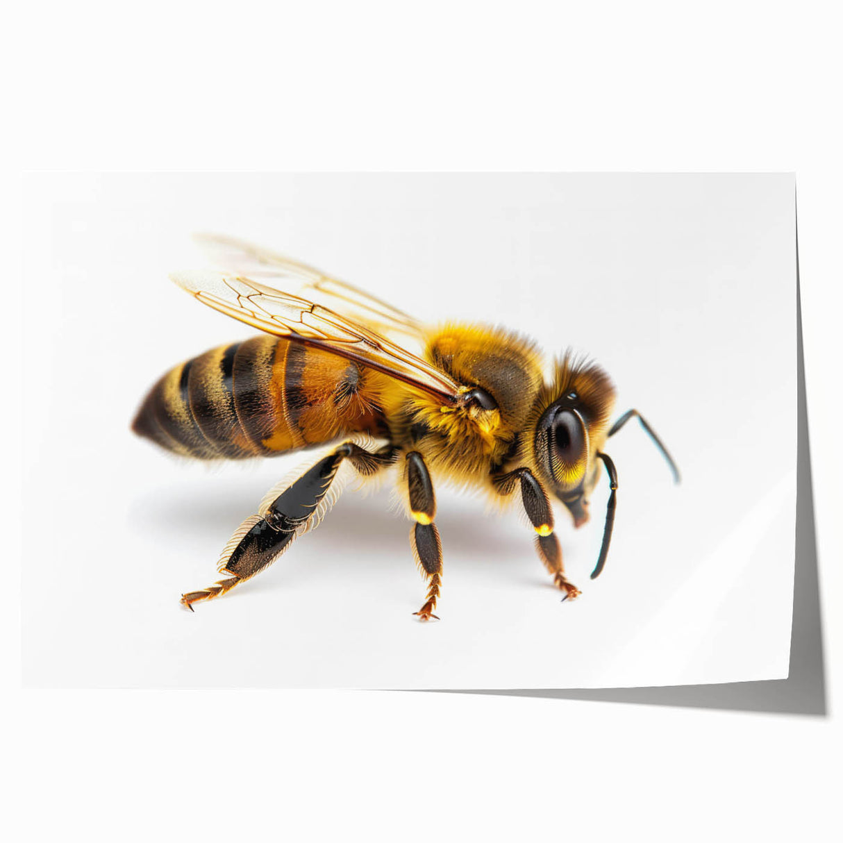 Vibrant wall art print showcasing a collection of bees and arachnids, featuring detailed illustrations and rich colors, rolled and ready for framing.