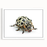 Framed wall art featuring a detailed insect and arachnid beetle design, with a white mat and sleek frame, perfect for nature enthusiasts and home decor.