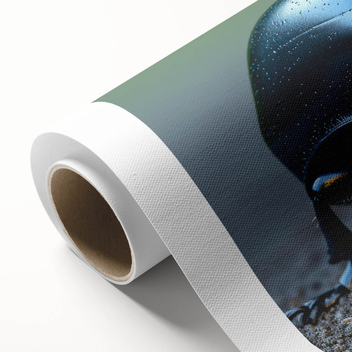 Rolled canvas print showcasing a vibrant beetle design, featuring intricate details and colors, ideal for insect-themed decor. Packaged securely in a durable tube.
