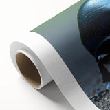 Rolled canvas print showcasing a vibrant beetle design, featuring intricate details and colors, ideal for insect-themed decor. Packaged securely in a durable tube.