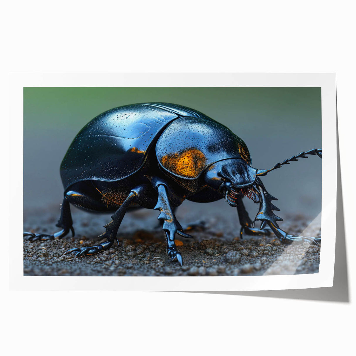 Detailed illustration of a vibrant beetle design in a colorful insect and arachnid art collection, showcasing intricate patterns and textures, ideal for unique home decor.