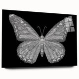 Acrylic wall art featuring a vibrant butterfly design with intricate details, showcased in a side view without pins, ideal for nature-themed decor and insect enthusiasts.
