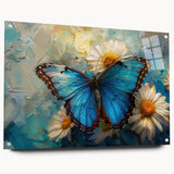 Acrylic wall art collection showcasing a vibrant butterfly and insect design in side view, displayed with pins for an artistic presentation. Perfect for nature enthusiasts and home decor.
