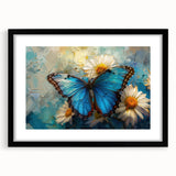 Framed wall art collection featuring intricate butterfly and insect designs, presented in a sleek black frame with a mat, perfect for home decor and nature enthusiasts.