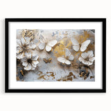 Framed wall art featuring a colorful butterfly design, showcasing intricate insect and arachnid details against a black background, perfect for nature lovers.