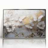 Framed acrylic wall art featuring a vibrant butterfly design from the Insect and Arachnid collection, showcasing intricate details and a sleek silver frame. Perfect for nature enthusiasts and modern decor.