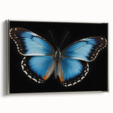 Framed wall art collection showcasing a vibrant butterfly design, set against a silver frame, perfect for adding a colorful touch to home decor.