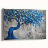 Framed canvas wall art showcasing an intricate butterfly design from the Insect and Arachnid collection, featuring a sleek silver frame and vibrant colors, perfect for enhancing modern decor.