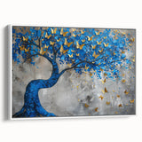 Framed canvas wall art depicting a colorful butterfly design, showcasing intricate details and vibrant hues, set against a white background for a modern aesthetic. Perfect for enhancing home decor with a touch of nature-inspired elegance.