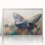 Framed wall art featuring a vibrant butterfly design, showcasing intricate insect and arachnid illustrations on a white background, ideal for nature-themed decor.