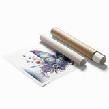 Colorful butterfly wall art design featuring various insect and arachnid illustrations, perfect for home decor, displayed as a rolled print in a protective tube.