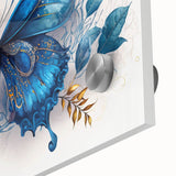 Close-up of a vibrant acrylic glass wall art piece showcasing an intricate butterfly design, perfect for insect and arachnid enthusiasts, adding a colorful touch to any space.