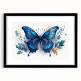 Framed wall art showcasing a colorful butterfly design from the Insect and Arachnid collection, featuring a sleek black frame and white matting, perfect for nature enthusiasts.