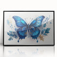 Framed wall art featuring a detailed butterfly design with intricate insect and arachnid motifs, showcased in a sleek black frame, perfect for enhancing modern decor.