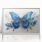 Framed wall art featuring a colorful butterfly design from the Insect and Arachnid collection, set against a white background, perfect for nature-inspired decor.
