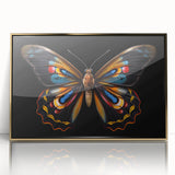 Framed wall art showcasing a vibrant butterfly design from the Insect and Arachnid collection, featuring gold accents and an acrylic front for a modern touch. Ideal for nature enthusiasts and contemporary decor.