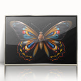 Framed acrylic wall art showcasing a vibrant butterfly design from the Insect and Arachnid collection, featuring intricate details and a sleek silver frame.
