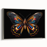 Framed wall art featuring a detailed butterfly design from the Insect and Arachnid collection, showcased in a sleek silver frame, ideal for modern decor.