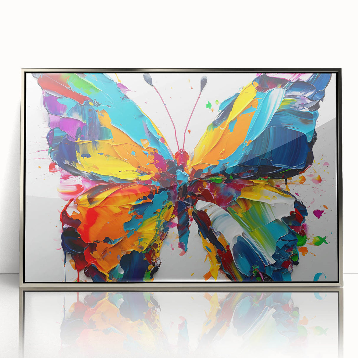 Framed wall art featuring a stunning butterfly design from the Insect and Arachnid collection, showcasing vibrant colors and intricate details, perfect for home decor.