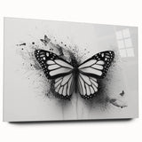 Colorful butterfly wall art design showcased in a sleek acrylic display, highlighting intricate details of various butterflies against a vibrant background, perfect for home decor.