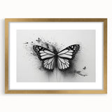 Gold-framed wall art collection showcasing intricate insect and arachnid butterfly designs, elegantly matted for enhanced display, perfect for nature-inspired decor.