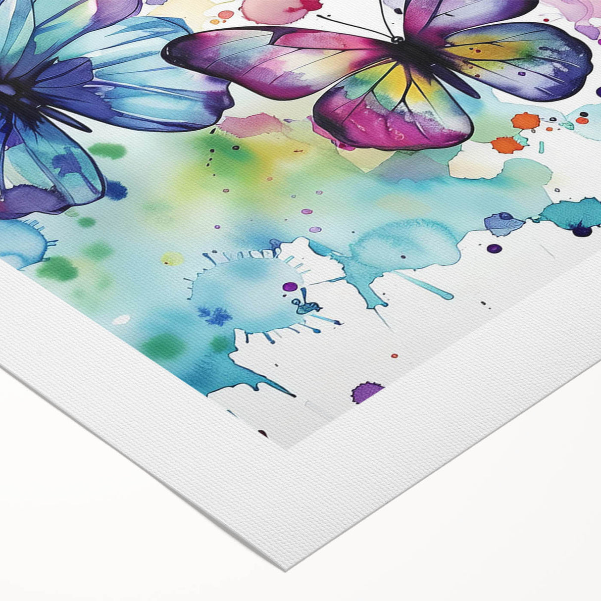 Colorful rolled canvas wall art featuring a detailed butterfly design, perfect for insect lovers and nature enthusiasts, showcasing vibrant hues and intricate patterns. Ideal for home decor, this artwork adds a touch of elegance to any space.