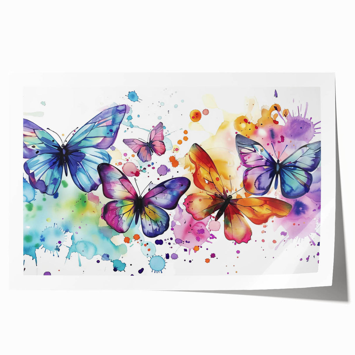 Colorful butterfly wall art print showcasing intricate insect and arachnid designs, ideal for adding a vibrant touch to home decor. Perfect for nature lovers.