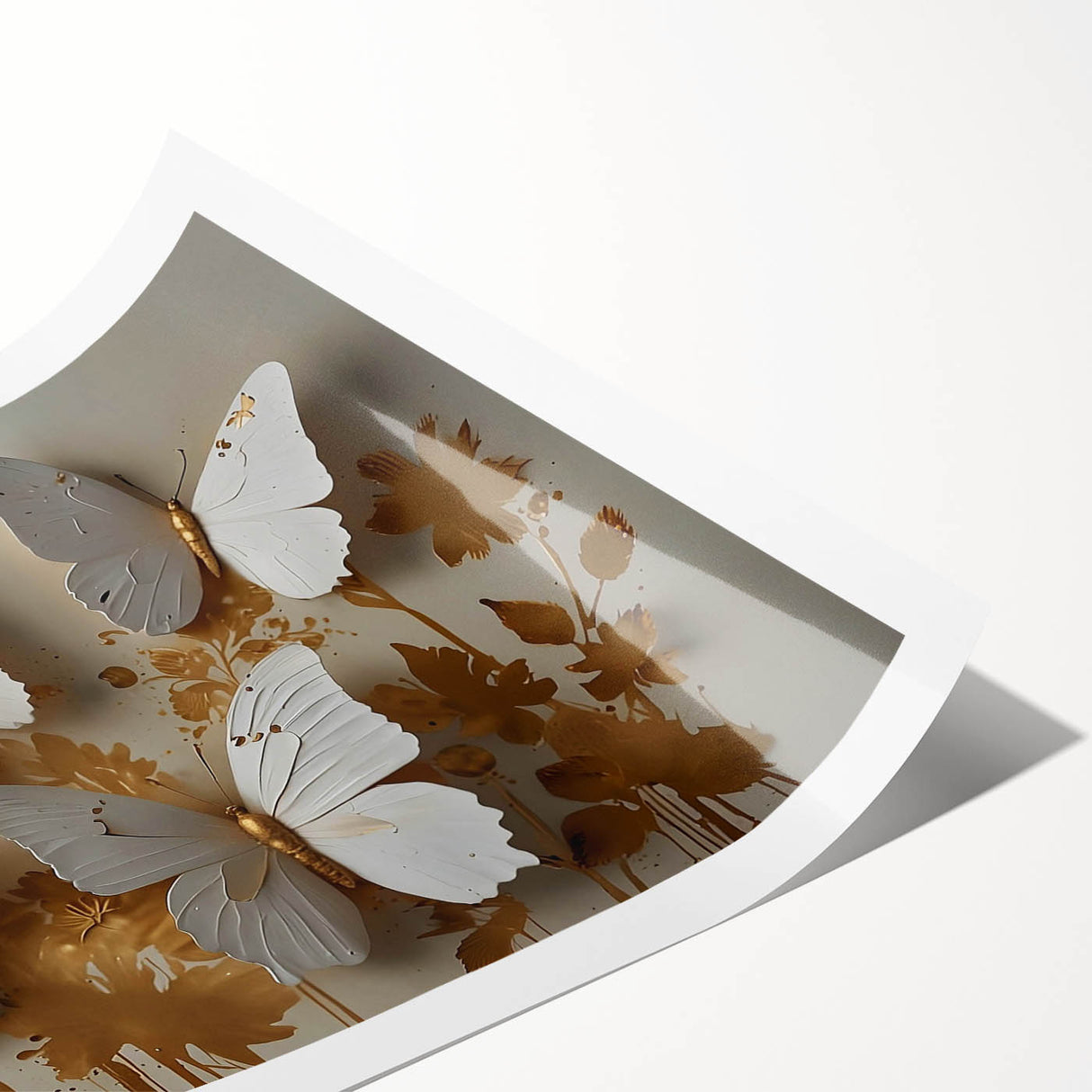 Colorful butterfly wall art print showcasing intricate insect and arachnid designs, ideal for home decor. Rolled for easy framing and display.