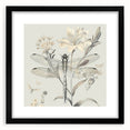 Black-framed wall art featuring a detailed dragonfly design, showcasing vibrant colors and intricate patterns, perfect for nature enthusiasts and home decor.