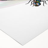 Dragonfly-themed wall art on rolled canvas showcasing intricate details and vibrant colors, perfect for nature lovers and home décor enthusiasts. Ideal for enhancing any living space with its artistic representation of insects and arachnids.