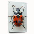 Close-up of a vibrant acrylic wall art collection featuring a ladybug design, showcasing intricate details and colors on a glass surface, ideal for insect-themed decor.