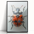 Framed acrylic wall art showcasing a vibrant ladybug design, featuring intricate details and a sleek black frame, perfect for insect-themed decor.