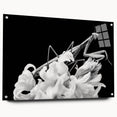 Side view of a unique mantis-themed wall art piece, crafted from acrylic glass, showcasing intricate insect designs with vibrant colors and stylish pin accents.
