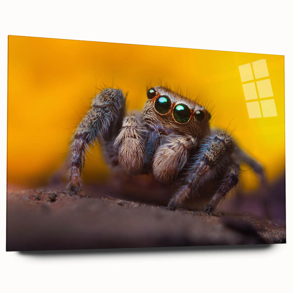 Acrylic wall art collection showcasing a detailed insect and arachnid spider design, displayed in a side view without pins, perfect for nature-inspired decor.