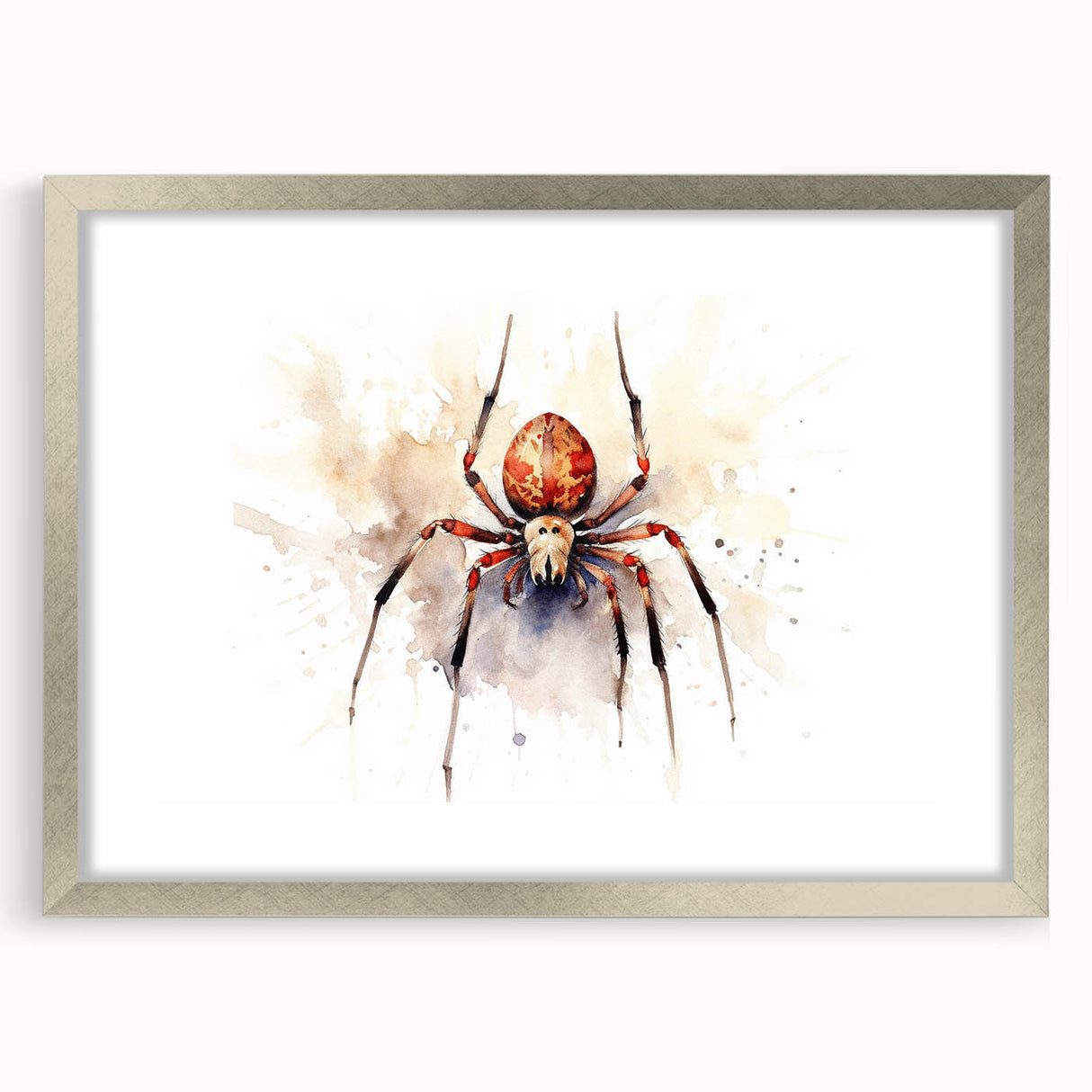 Framed wall art collection displaying intricate insect and arachnid designs, featuring a sleek silver frame and mat, perfect for modern decor enthusiasts.
