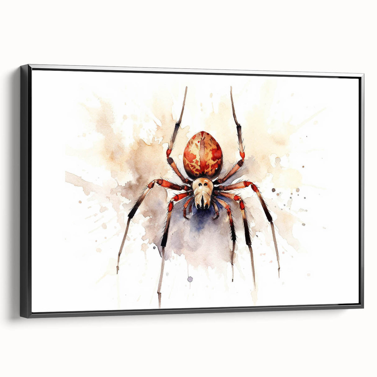 Framed wall art depicting a detailed design of insects and arachnids, showcasing vibrant colors and intricate patterns. The black frame enhances the artwork, making it a striking addition to home decor. Perfect for nature lovers and art enthusiasts, this piece adds a unique touch to any room.