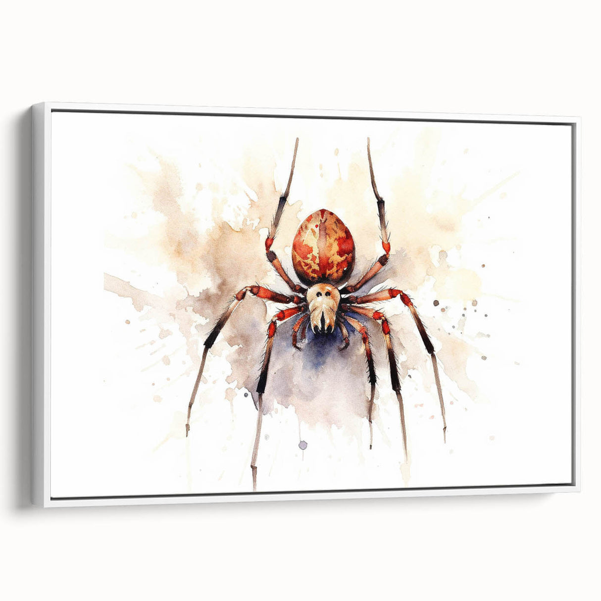 Framed wall art showcasing a detailed insect and arachnid spider design on a white background, ideal for nature enthusiasts and modern decor, viewed from the side.