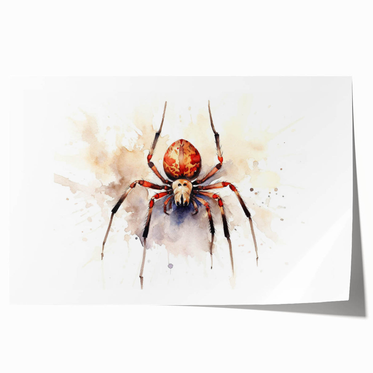 Detailed illustration of a spider in a striking art deco style, showcasing intricate line work and vibrant colors, perfect for insect lovers and home decor enthusiasts.