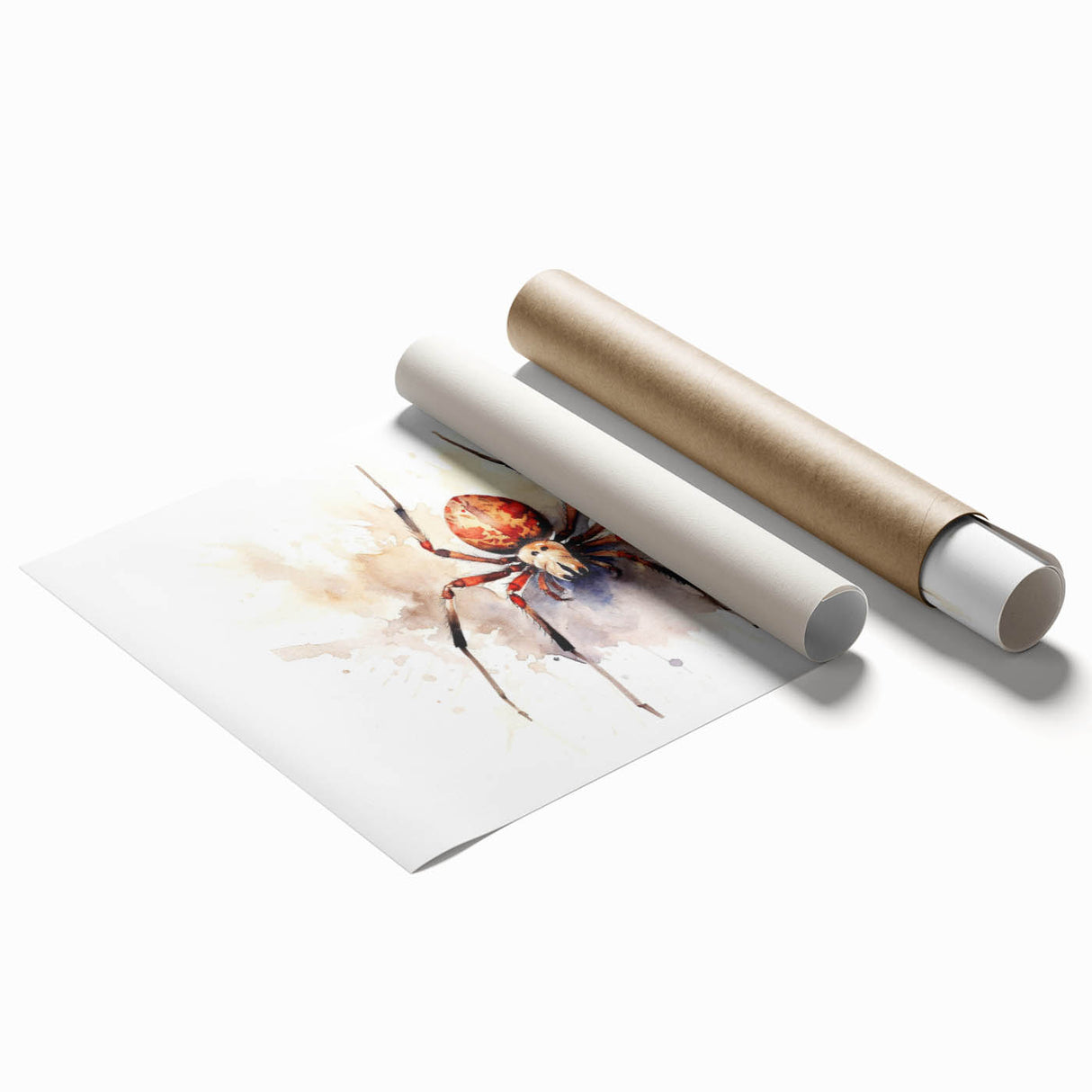 Intricate wall art design featuring various insects and arachnids, including spiders, in vibrant colors on a rolled print, ideal for nature enthusiasts and decor lovers.