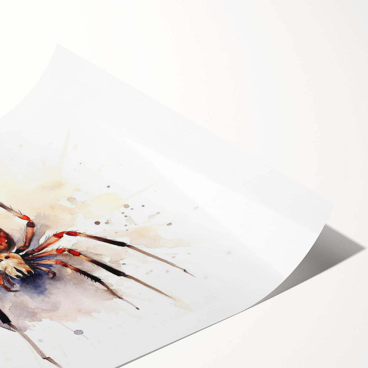 Intricate rolled print showcasing a vibrant insect and arachnid spider design, featuring detailed illustrations in rich colors, perfect for nature-inspired wall art decor.