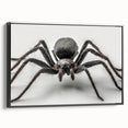 Framed wall art showcasing a detailed insect and arachnid spider design, featuring a sleek black frame and a side view perspective, ideal for nature enthusiasts and modern decor.