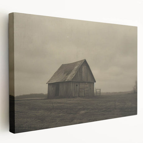 Rustic barn landscape wall art on stretched canvas, showcasing vibrant colors and detailed textures, perfect for enhancing home decor and country-themed spaces.