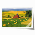 Rustic barn landscape wall art print showcasing vibrant colors and detailed textures, perfect for home decor. Ideal for farmhouse-style interiors and art lovers.