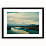 Framed black wall art featuring a serene beach landscape with soft waves and a clear sky, designed to enhance modern home decor. The mat adds an elegant touch, making it a perfect focal point for living spaces.