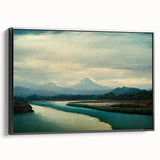 Framed canvas wall art depicting a serene beach landscape with vibrant colors and detailed textures, featuring a sleek black frame from a stylish collection.